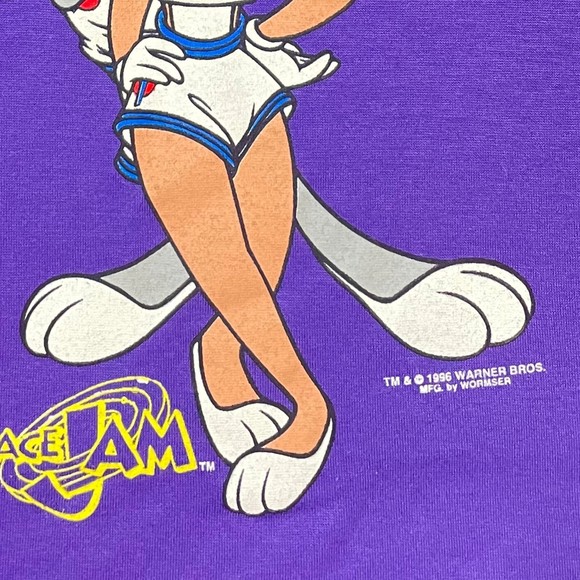 RARE Vintage 90s Space Jam Bugs Lola Bunny In Love Shirt Looney Tunes - Picture 5 of 6